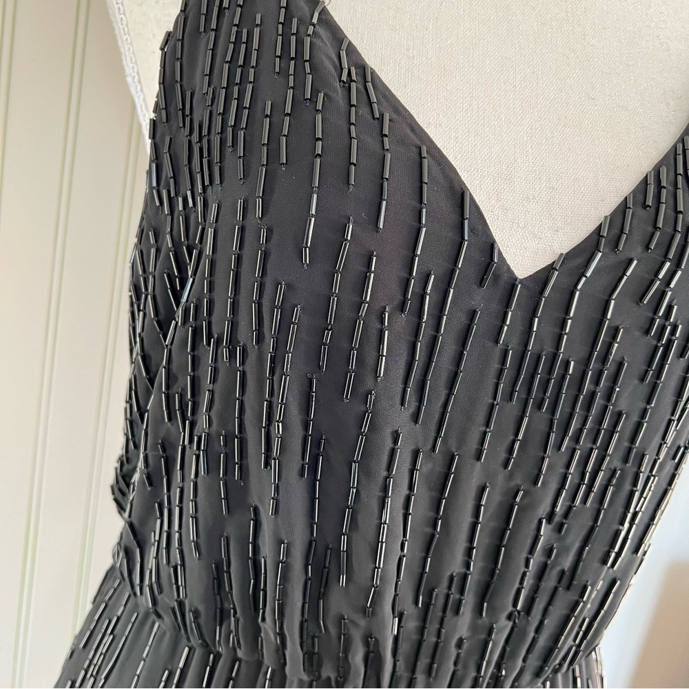 Alice + Olivia Porsha Black Beaded Jumpsuit Evening Wear View 4